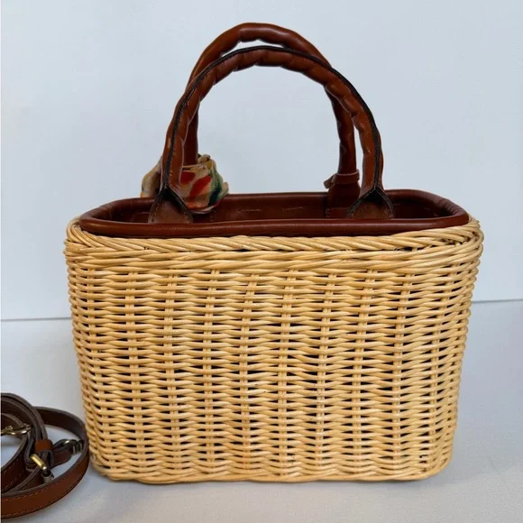 Patricia Nash Tan and Brown Woven Crossbody Bag - Picture 4 of 7